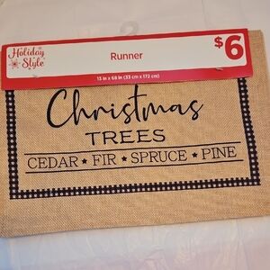 Christmas Trees Table Runner - Tan